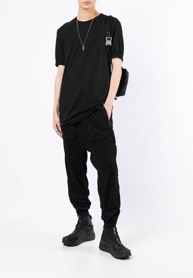 Boris Bidjan Saberi T-shirt met gerafelde afwerking Zwart