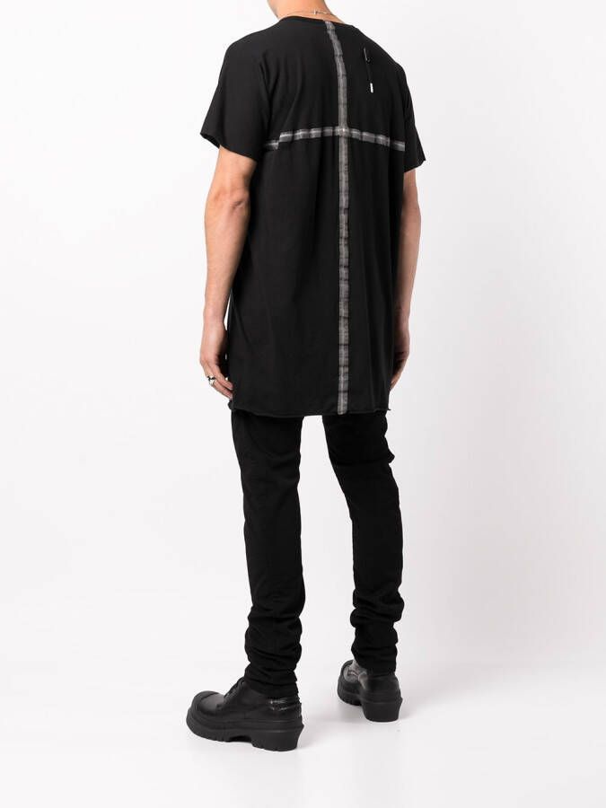 Boris Bidjan Saberi T-shirt met getapete strip Zwart