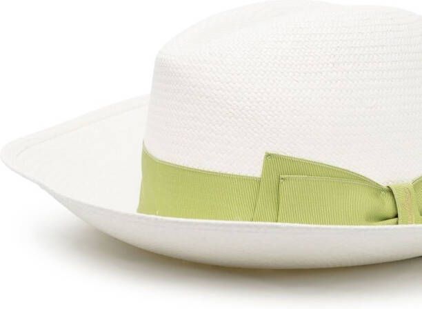 Borsalino Zonnehoed met lint Wit