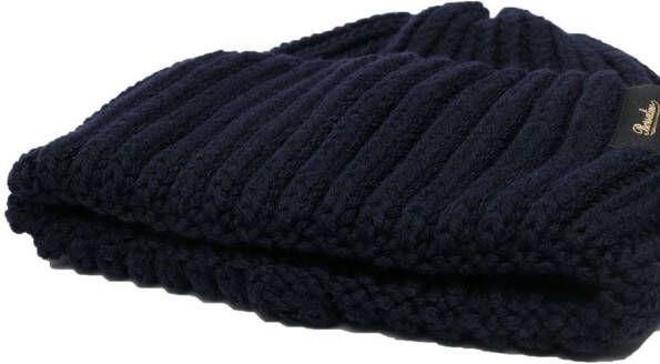 Borsalino Ribgebreide muts Blauw