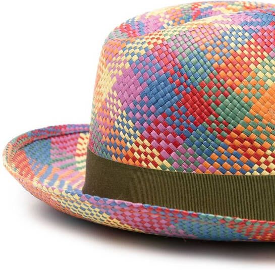 Borsalino Zonnehoed met strikdetail Groen