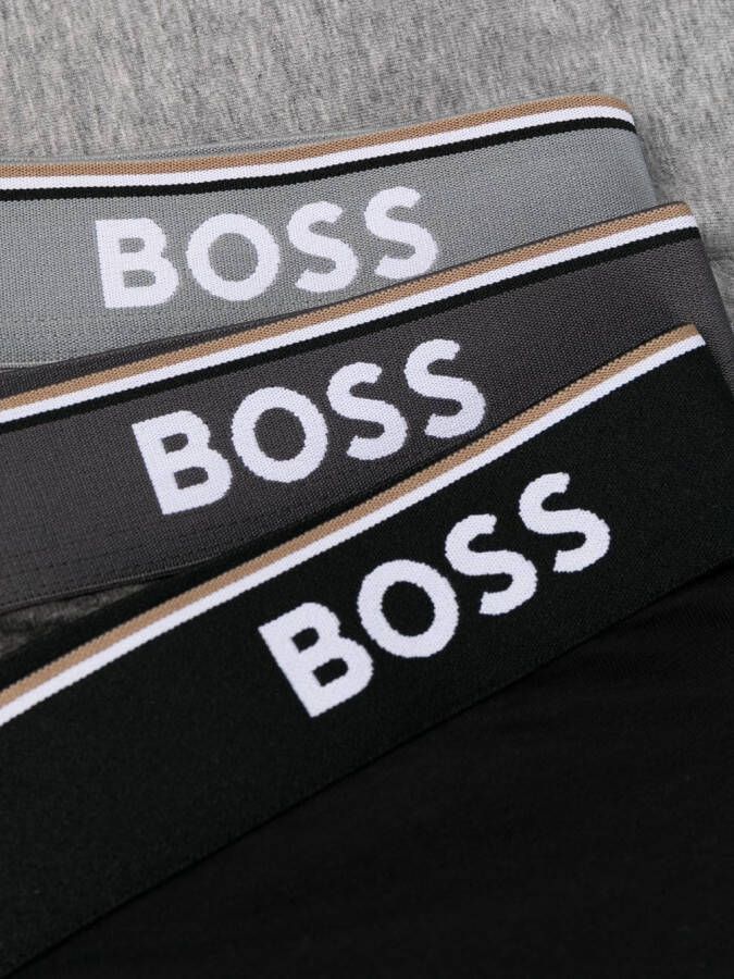 BOSS 3-pack boxershorts met logoband Grijs