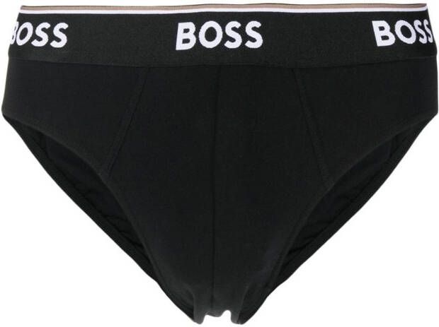 BOSS 3-pack boxershorts met logoband Zwart