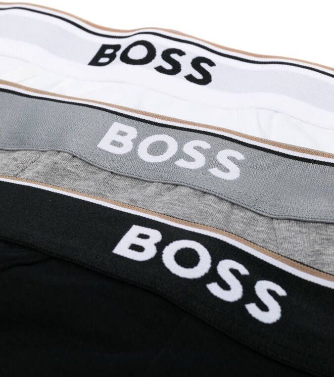 BOSS 3-pack boxershorts met logoband Zwart