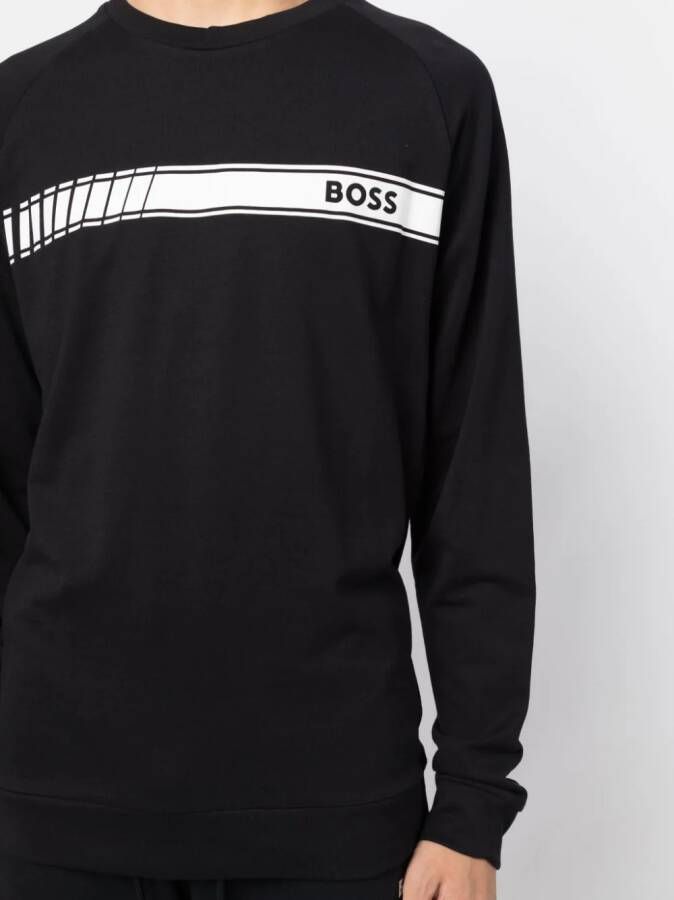 BOSS Katoenen sweater Zwart