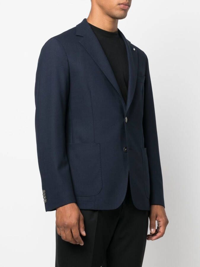 BOSS Blazer met enkele rij knopen Blauw