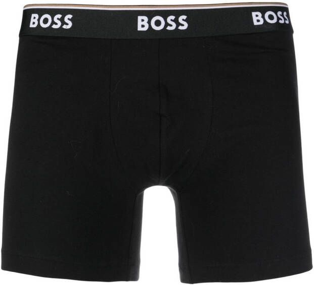 BOSS Drie boxershorts met logoband Zwart