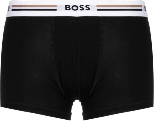 BOSS Drie boxershorts met logoband Zwart