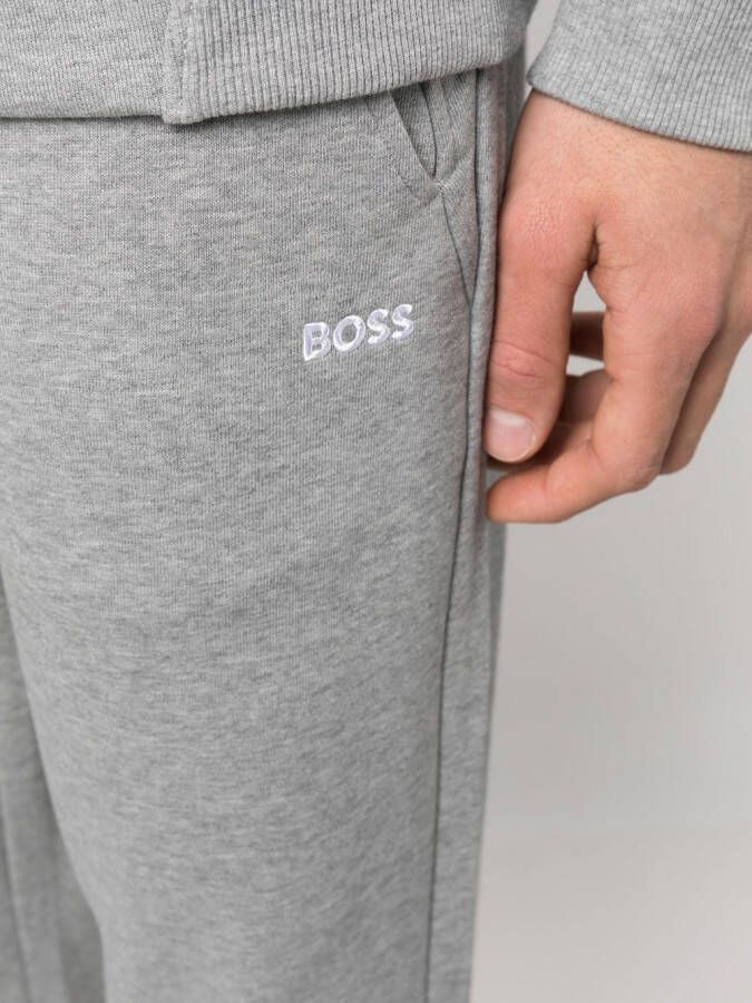 BOSS Trainingsbroek met geborduurd logo Grijs