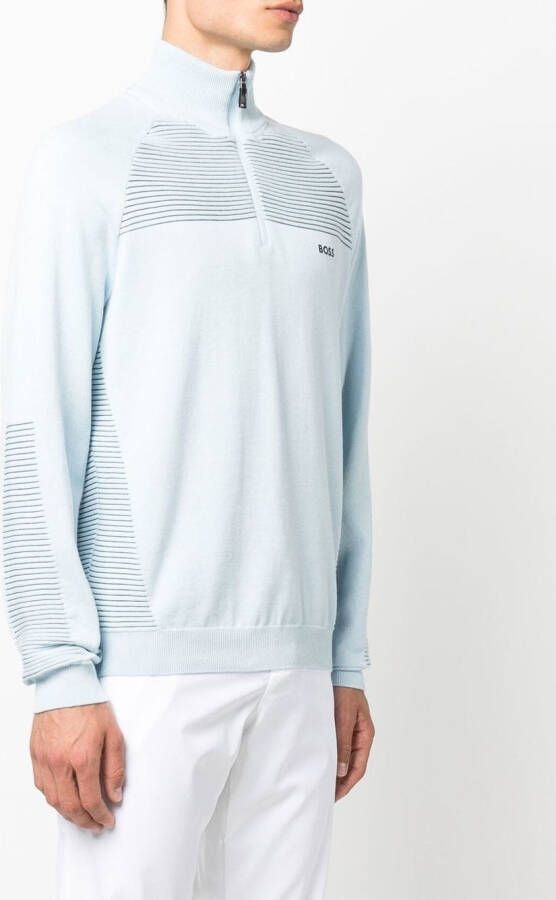 BOSS Gestreepte trui Blauw