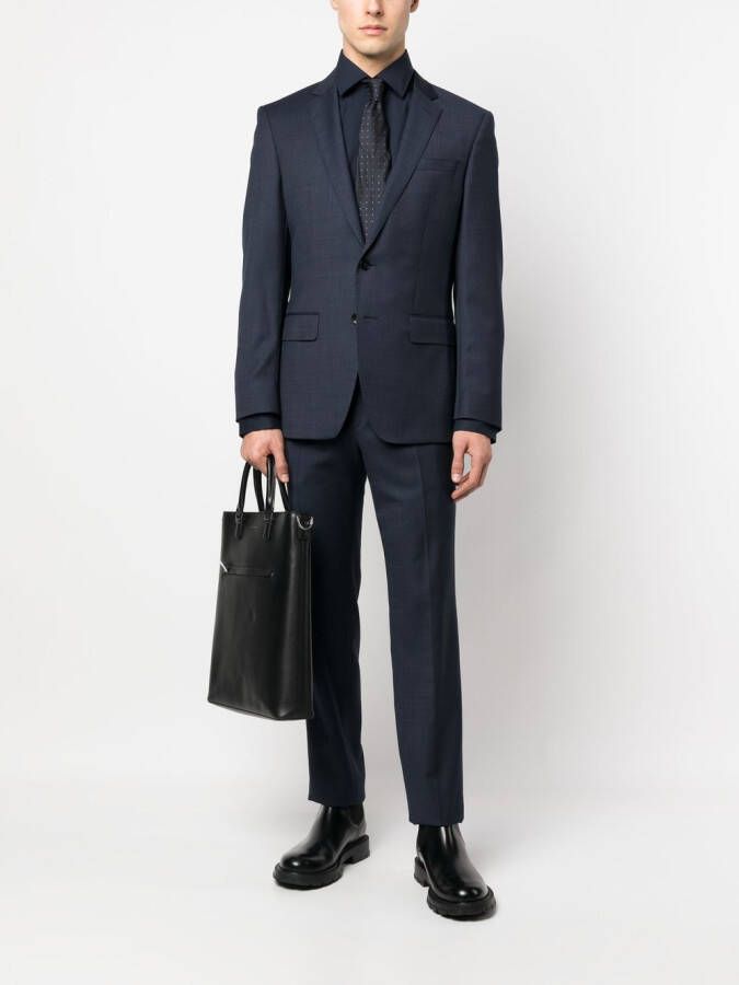 BOSS Getailleerd overhemd Blauw
