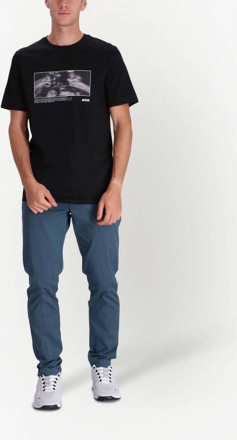 BOSS T-shirt met grafische print Zwart