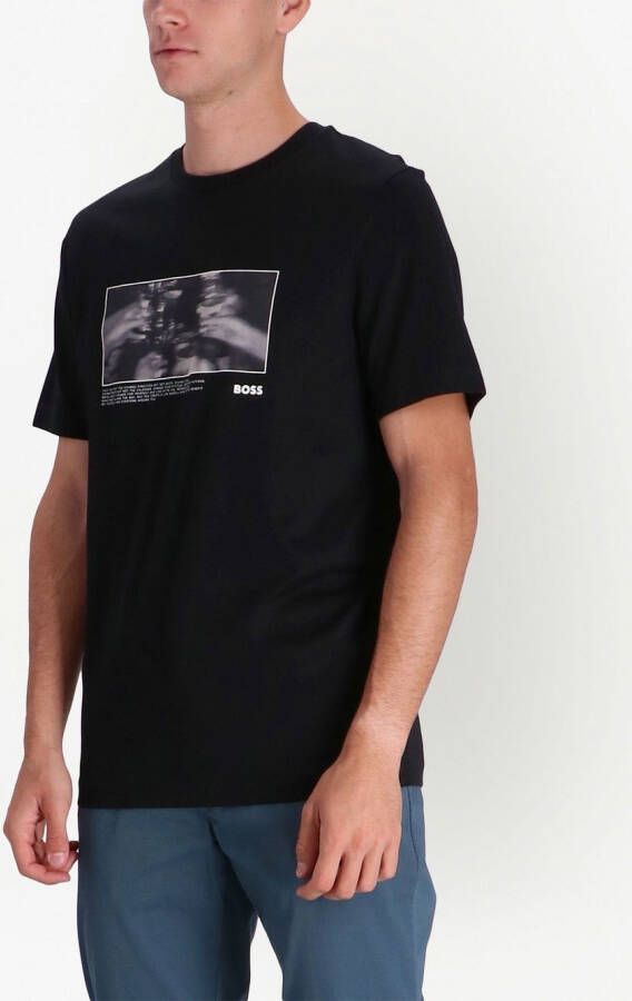 BOSS T-shirt met grafische print Zwart