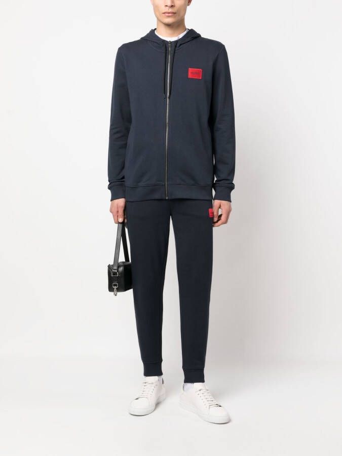 HUGO Hoodie met logopatch Blauw
