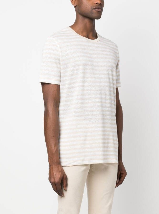 BOSS T-shirt met horizontale streep Beige