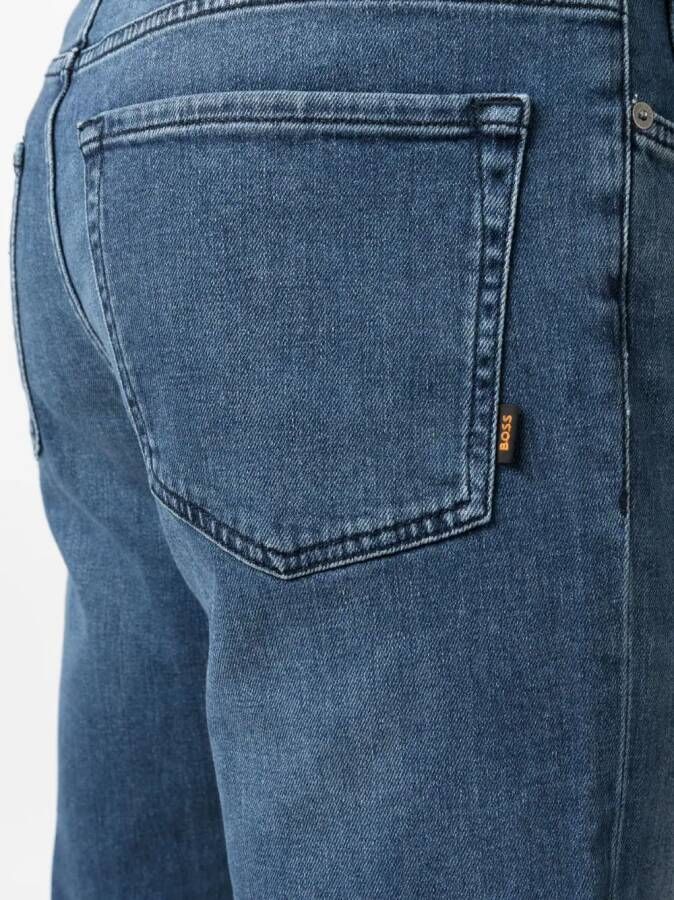 BOSS Jeans met toelopende pijpen Blauw