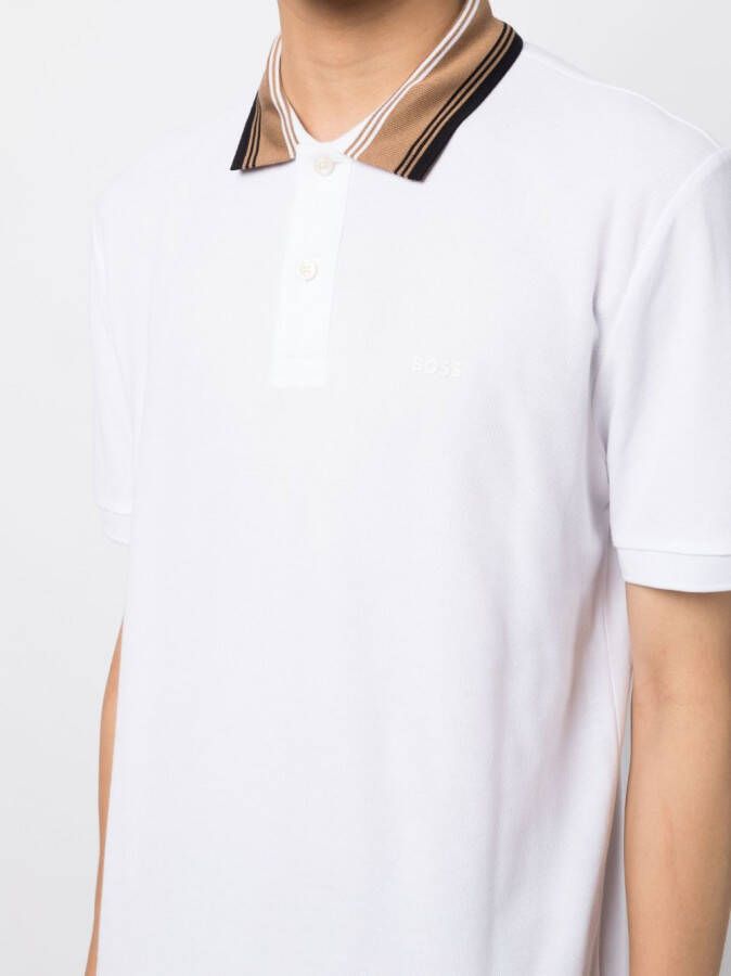 BOSS Katoenen poloshirt Wit