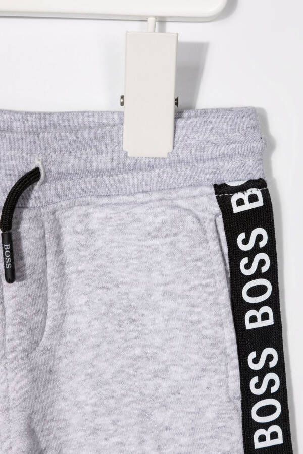 BOSS Kidswear Broek met logostreep Grijs