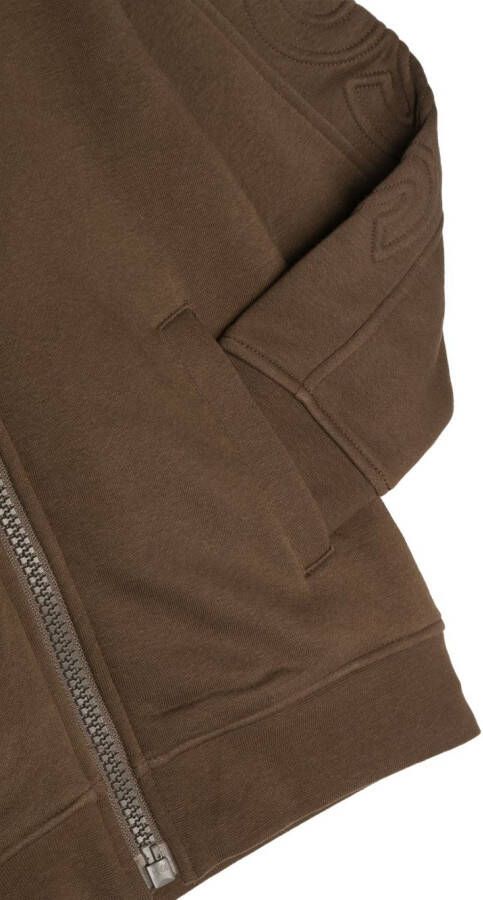 BOSS Kidswear Hoodie met logo-reliëf Bruin