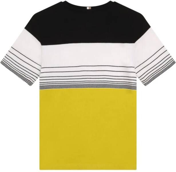 BOSS Kidswear Gestreept T-shirt Zwart