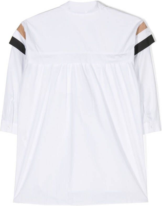 BOSS Kidswear Gestreepte blousejurk Wit