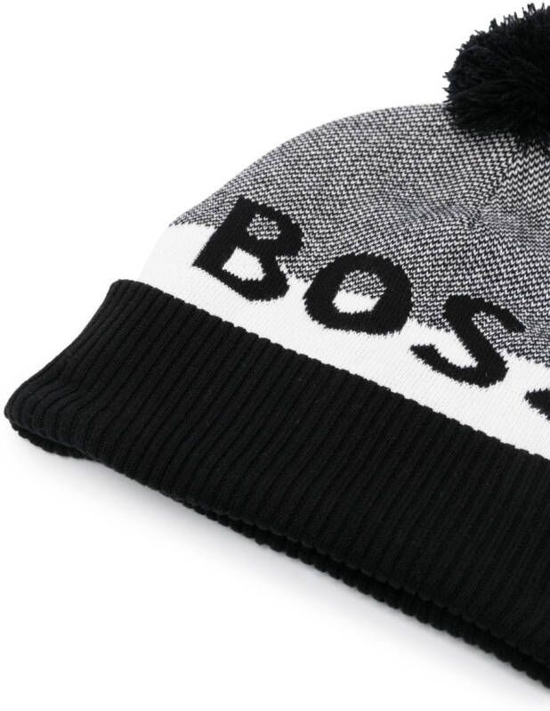 BOSS Kidswear Gestreepte hoed Zwart