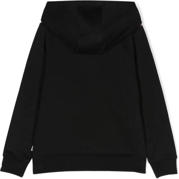 BOSS Kidswear Gestreepte hoodie Zwart