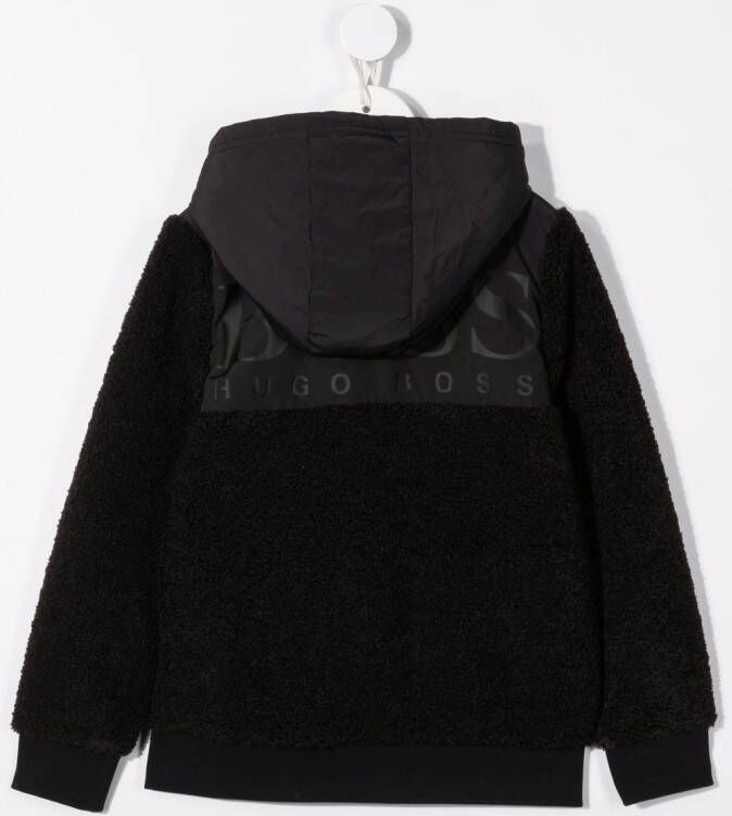 BOSS Kidswear Hoodie met lammy-effect Zwart