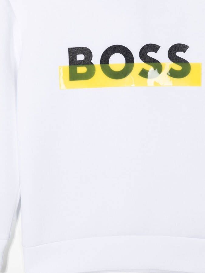 BOSS Kidswear Hoodie met logoprint Wit