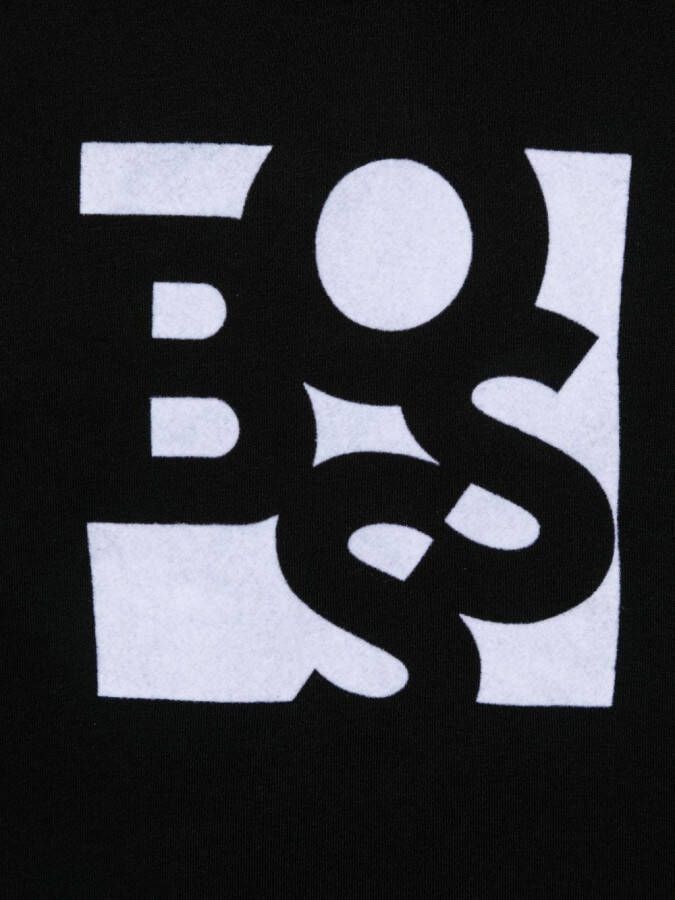 BOSS Kidswear Hoodie met logoprint Zwart