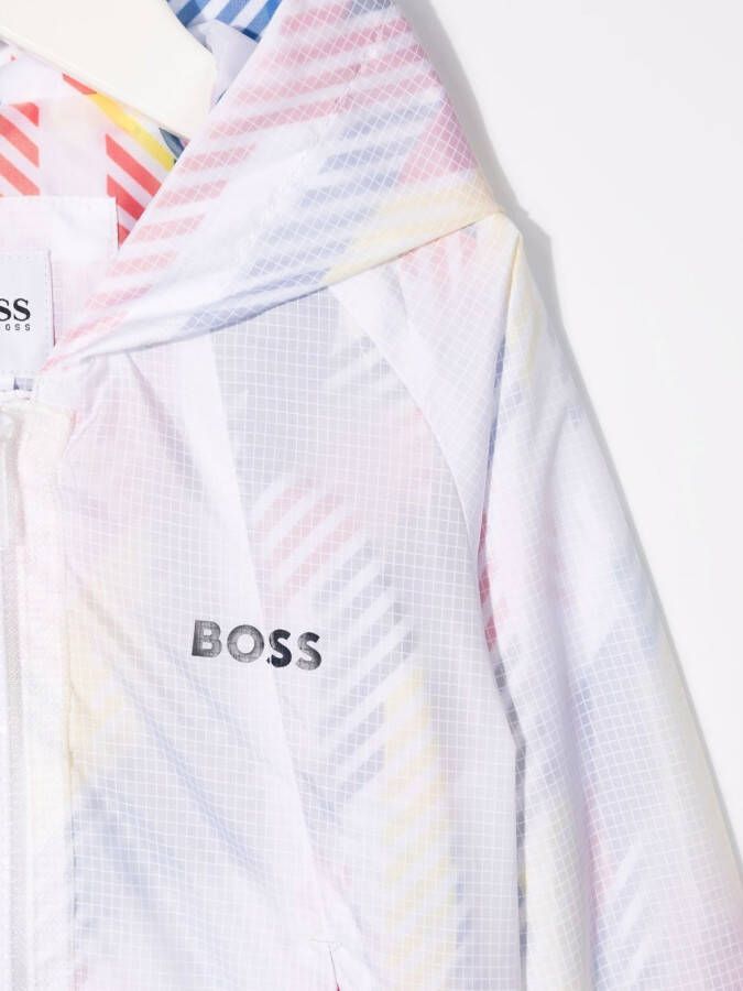 BOSS Kidswear Jack met logoprint Wit