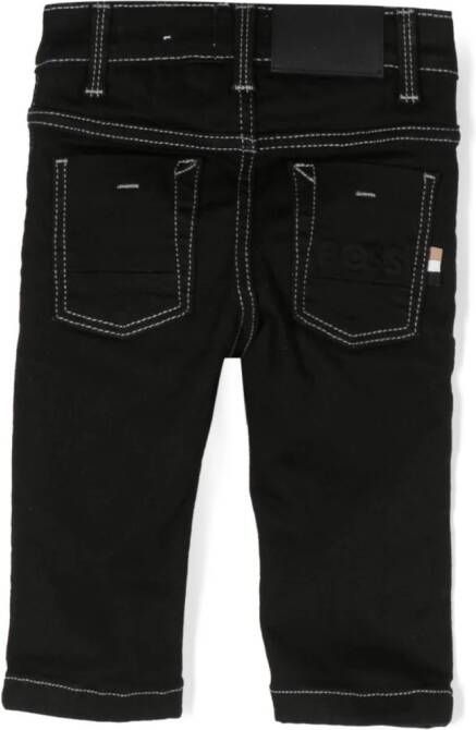 BOSS Kidswear Jeans met contrasterend stiksel Zwart