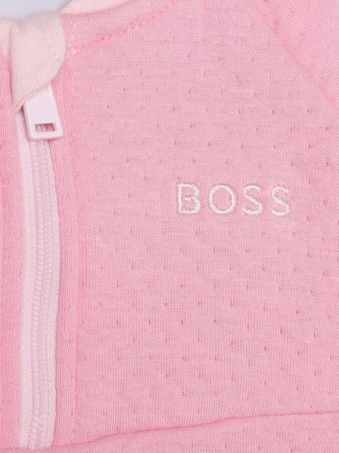 BOSS Kidswear Jurk met geborduurd logo Roze