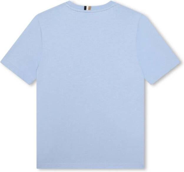 BOSS Kidswear Katoenen-jersey T-shirt met print Blauw