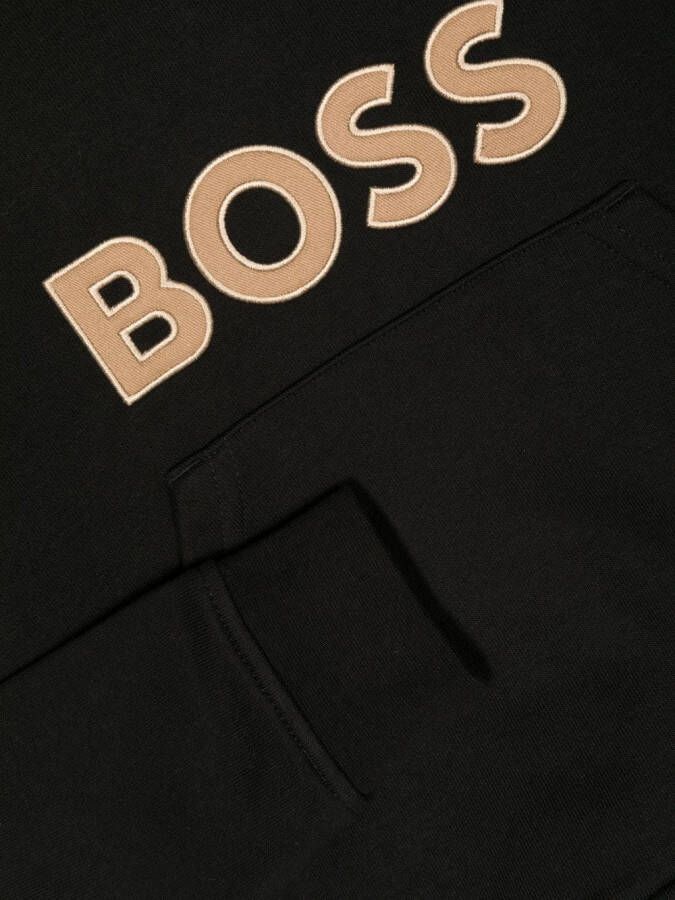 BOSS Kidswear Hoodie met logopatch Zwart