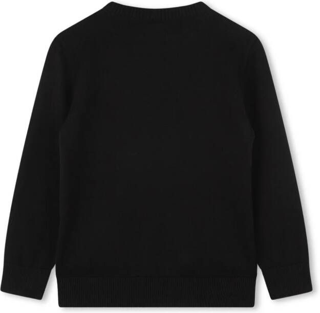 BOSS Kidswear Sweater met geborduurd logo Zwart