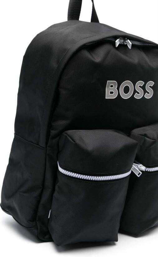 BOSS Kidswear Rugzak met logoprint Zwart