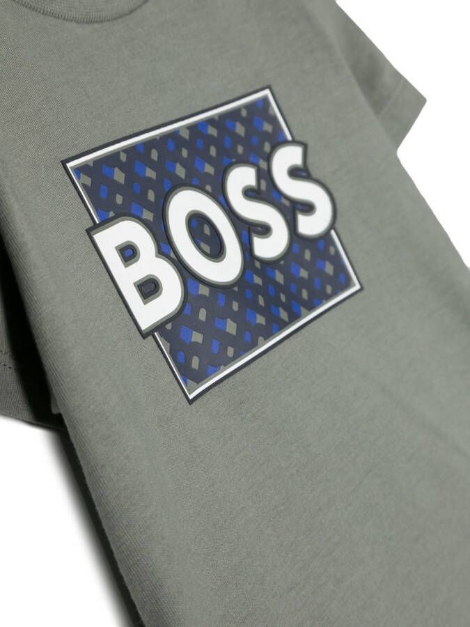 BOSS Kidswear T-shirt met logoprint Groen