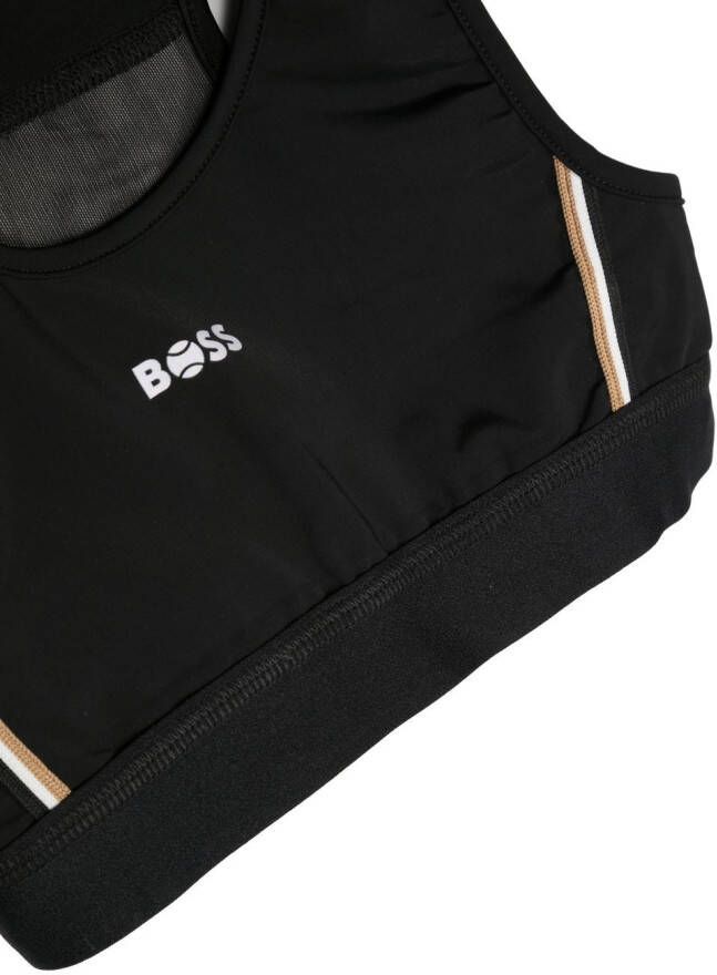 BOSS Kidswear Top met logoprint Zwart