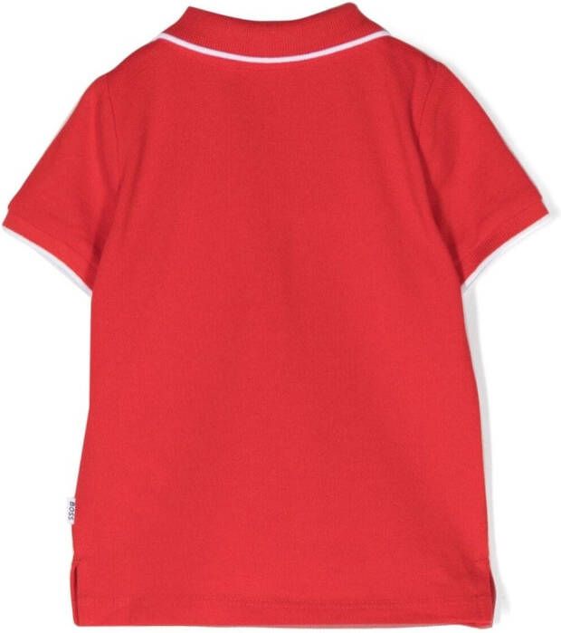 BOSS Kidswear Poloshirt met logoprint Rood