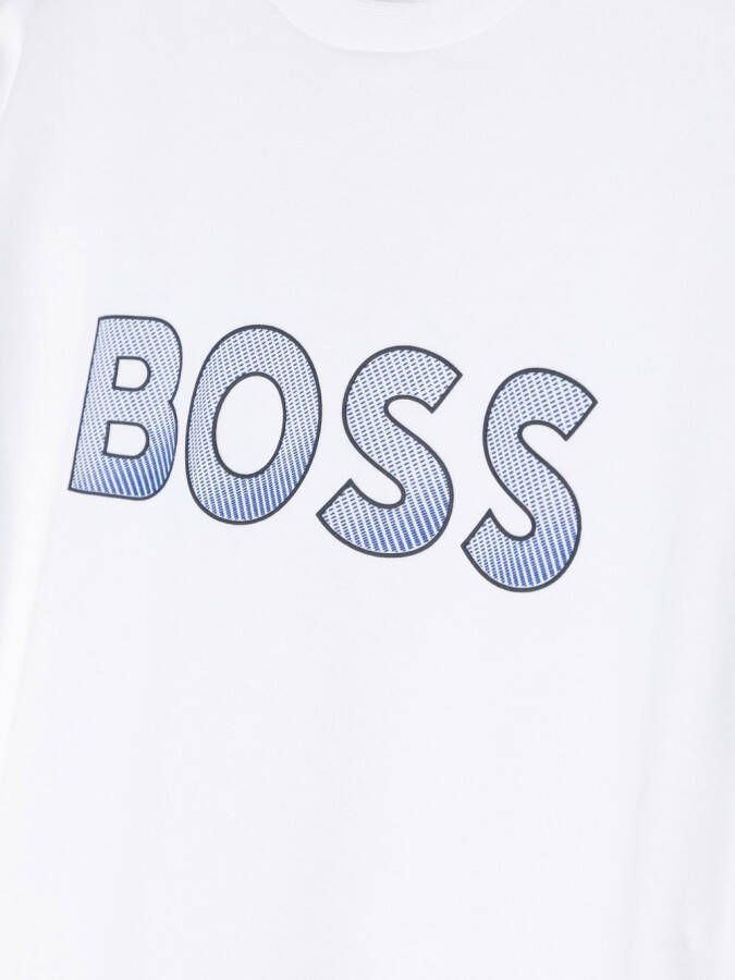 BOSS Kidswear Sweater met logoprint Wit