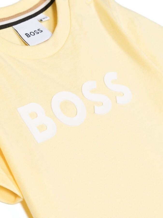 BOSS Kidswear T-shirt met logoprint Geel