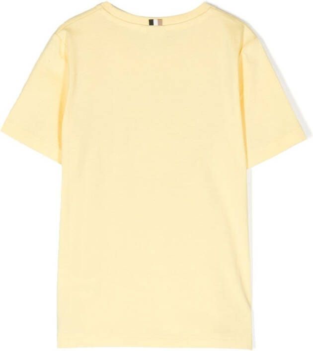 BOSS Kidswear T-shirt met logoprint Geel