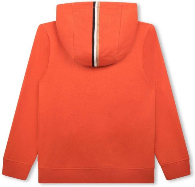 BOSS Kidswear Hoodie met logoprint Oranje