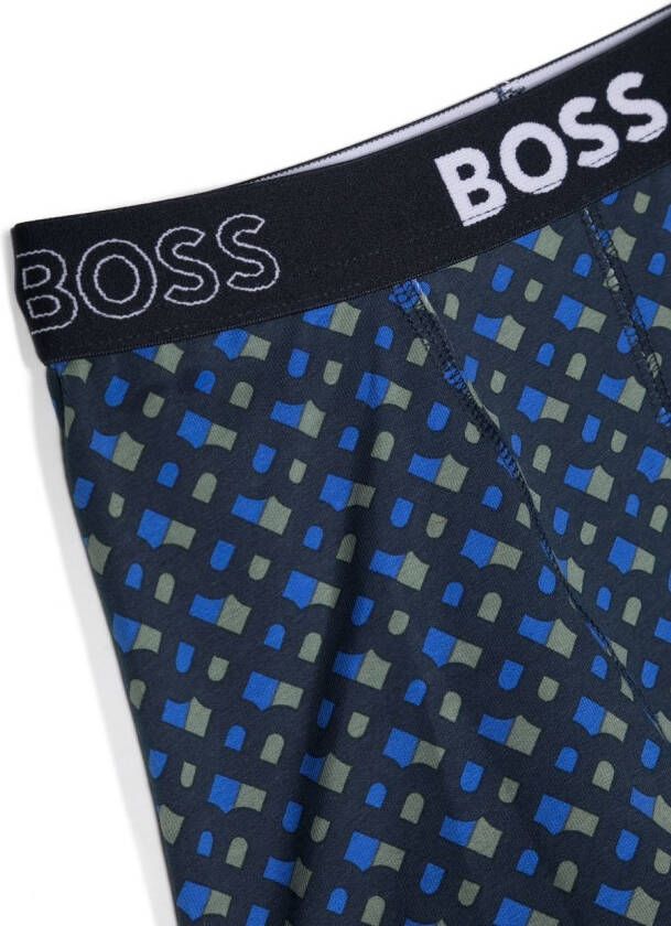 BOSS Kidswear Set boxershorts met monogram Blauw