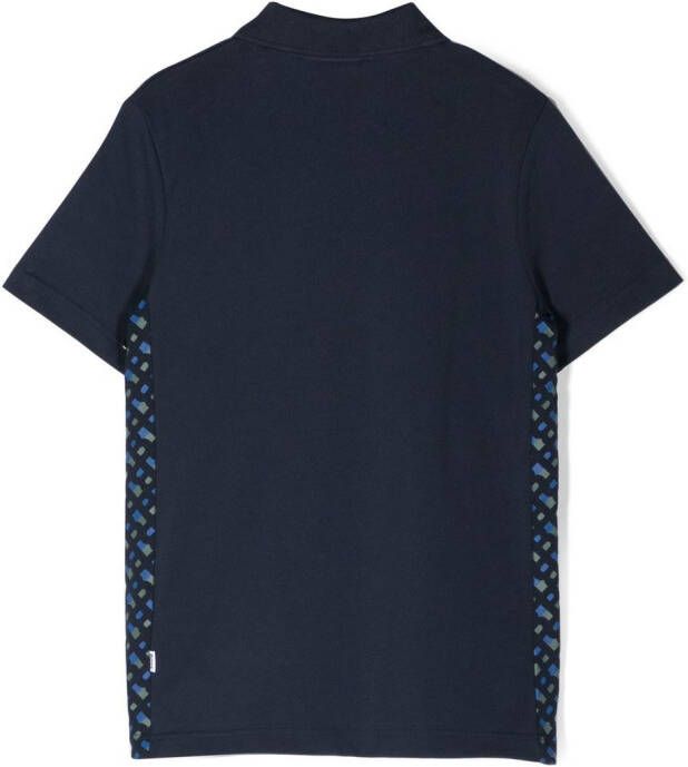 BOSS Kidswear Poloshirt met monogrampatroon Blauw