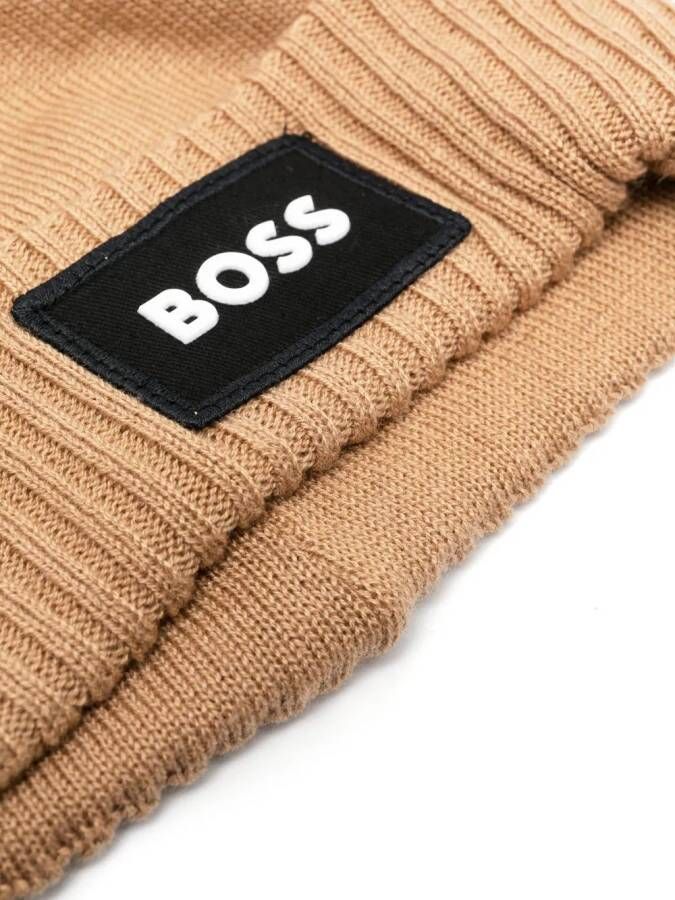 BOSS Kidswear Muts met geborduurd logo Beige