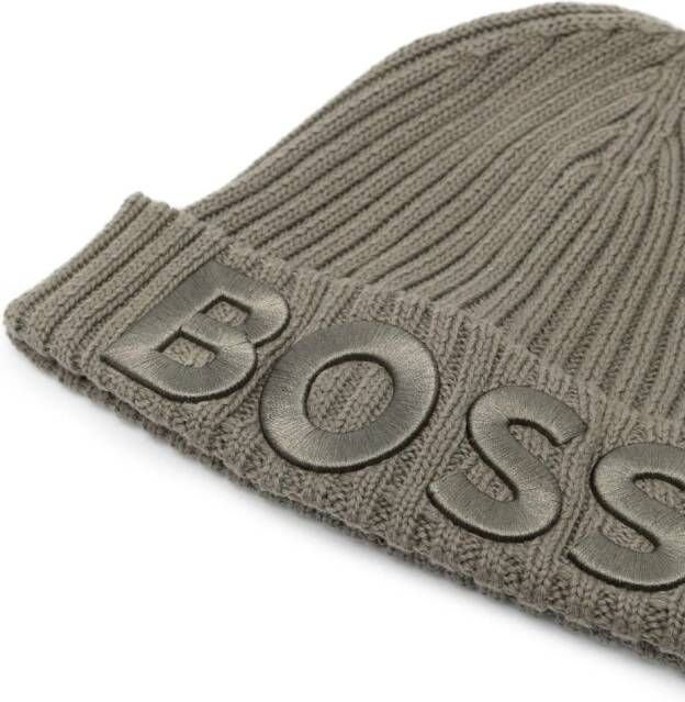 BOSS Kidswear Muts met geborduurd logo Groen