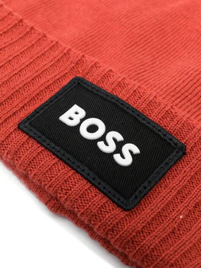 BOSS Kidswear Muts met geborduurd logo Oranje