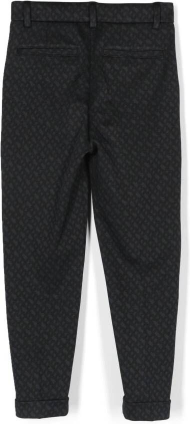 BOSS Kidswear Pantalon met monogram jacquard Zwart